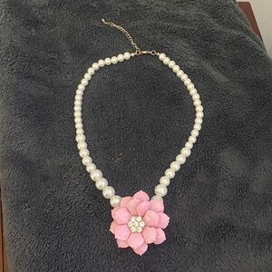 Pink flower necklace